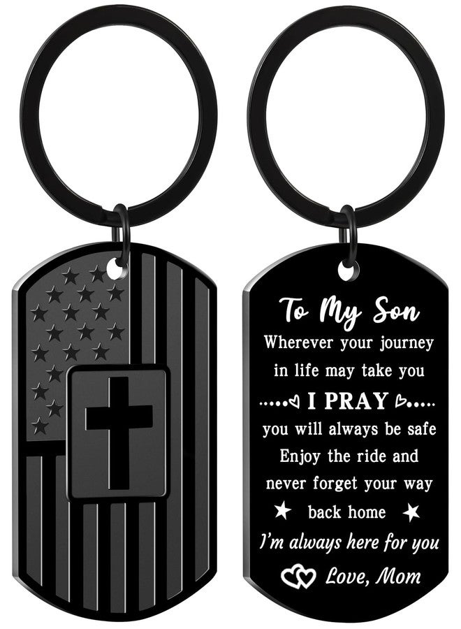 Keniot Gifts for Son from Mom, Teen Boy Gift Keychain, Remember I Love You Keychain for Birthday Christmas Valentines Day Graduation Inspirational Gifts Ideas - Image 1